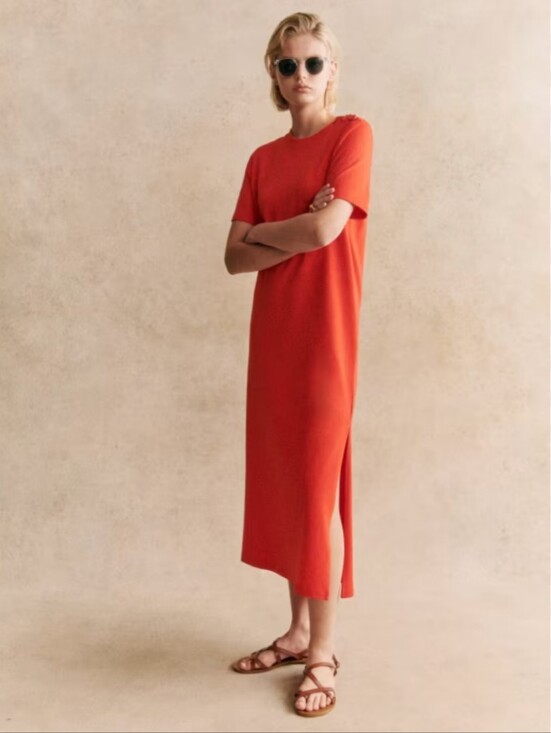 Sezane Dresses & Skirts - Sezane "Emy" cotton ribbed maxi dress Sz M